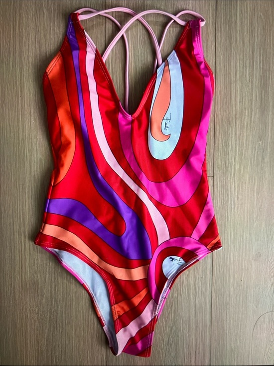 Emilio Pucci Other - Emilio Pucci Red, Pink & Purple Swirl One-Piece Swimsuit